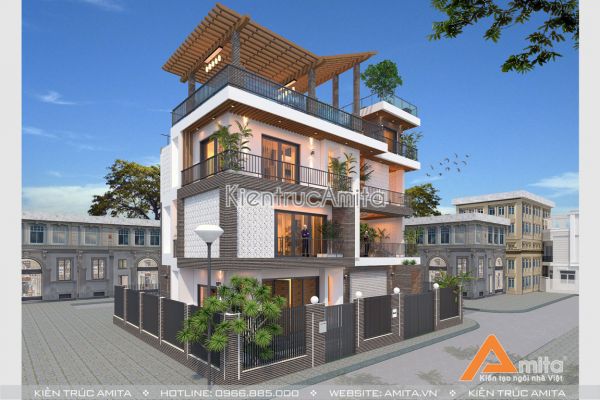 Mẫu biệt thự 3 tầng có hồ bơi (CĐT: Ông Phúc - Phú Quốc) BT31196