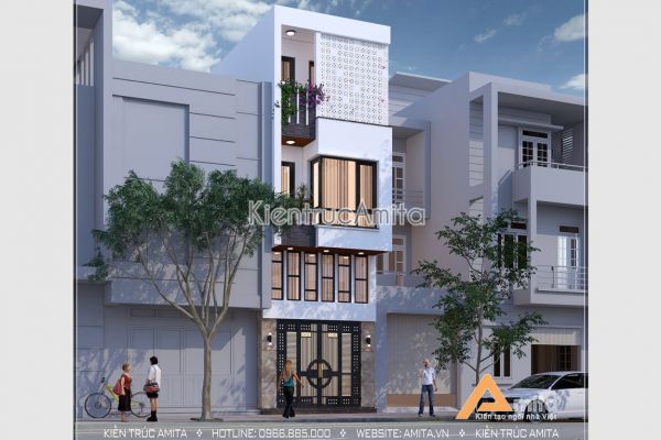 Thiết kế nhà ống mặt tiền 4m tiện nghi (CĐT: Bà Hoan - Bắc Ninh) KT41153