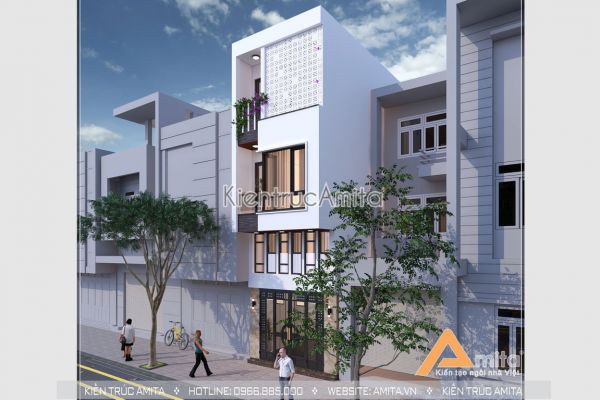 Thiết kế nhà ống mặt tiền 4m tiện nghi (CĐT: Bà Hoan - Bắc Ninh) KT41153