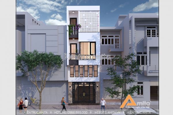 Thiết kế nhà ống mặt tiền 4m tiện nghi (CĐT: Bà Hoan - Bắc Ninh) KT41153