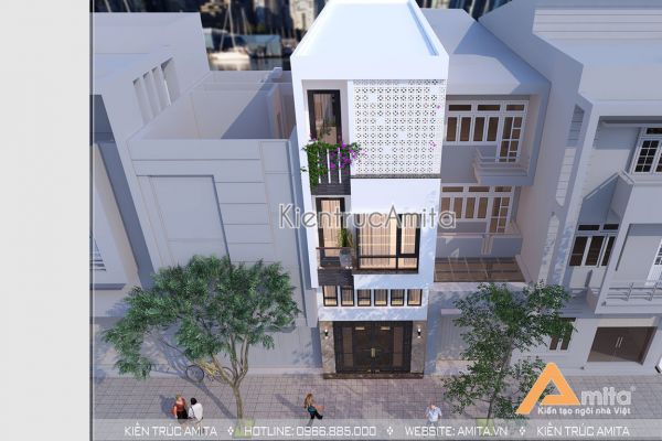 Thiết kế nhà ống mặt tiền 4m tiện nghi (CĐT: Bà Hoan - Bắc Ninh) KT41153