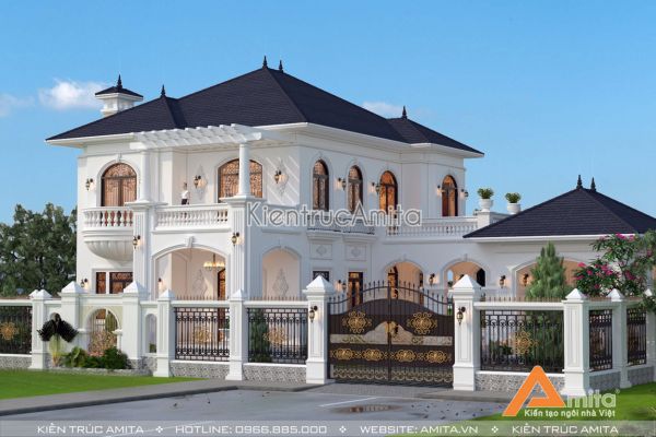 Thiết kế biệt thự 2 tầng kiểu Pháp đẹp đẳng cấp tại Amita