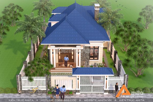 Mẫu biệt thự 1 tầng hiện đại Á Đông (CĐT: ông Trang - Thái Bình) BT11047