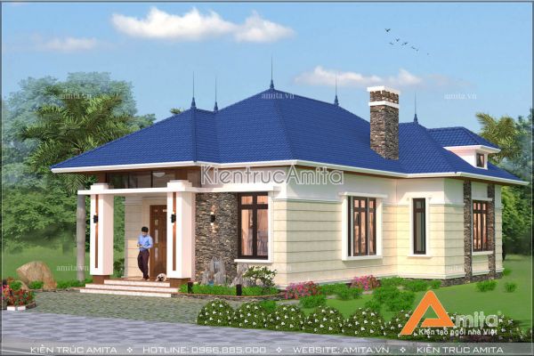 Mẫu biệt thự 1 tầng hiện đại Á Đông (CĐT: ông Trang - Thái Bình) BT11047