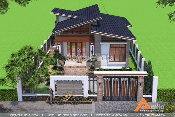 Mẫu nhà 1 tầng hiện đại đẹp (CĐT: bà Loan - Hải Phòng) BT11048