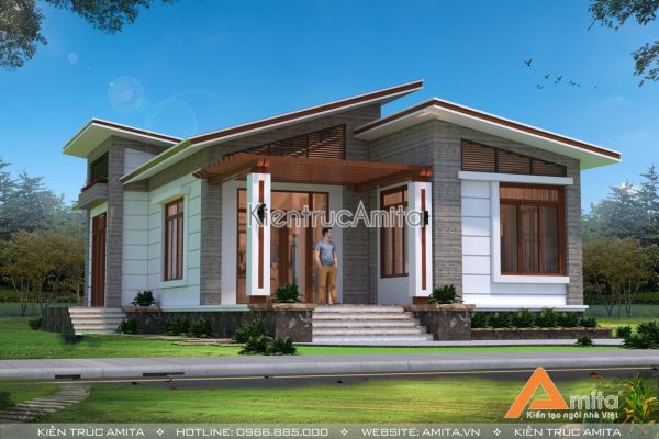 Mẫu nhà 1 tầng hiện đại đẹp (CĐT: bà Loan - Hải Phòng) BT11048