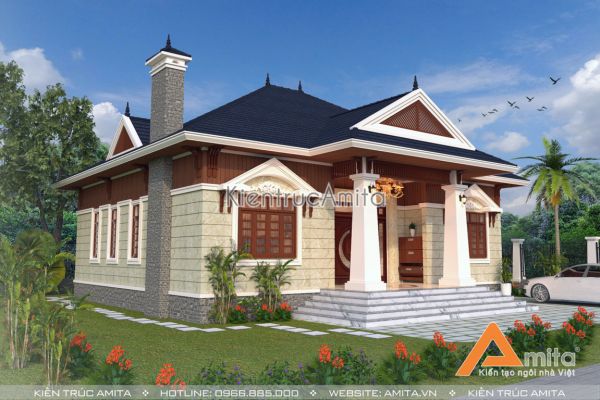 Mẫu biệt thự 1 tầng 3 phòng ngủ (CĐT: Bà Xuyến - Bình Dương) BT11069