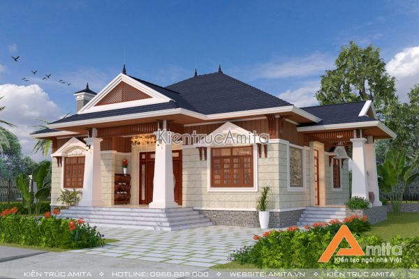 Mẫu biệt thự 1 tầng 3 phòng ngủ (CĐT: Bà Xuyến - Bình Dương) BT11069