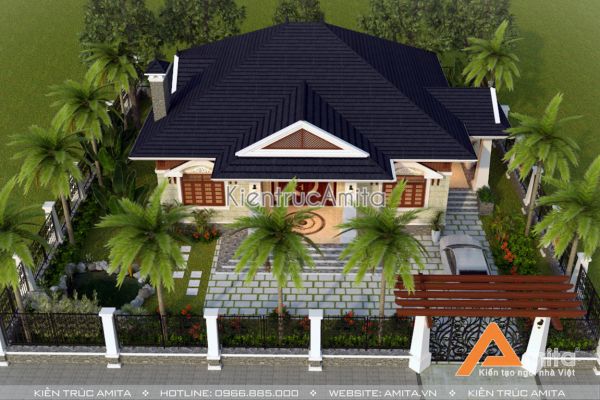 Mẫu biệt thự 1 tầng 3 phòng ngủ (CĐT: Bà Xuyến - Bình Dương) BT11069