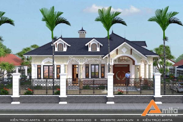 Mẫu biệt thự vườn 1 tầng đơn giản (CĐT: ông Châu - Thái Nguyên)BT11145