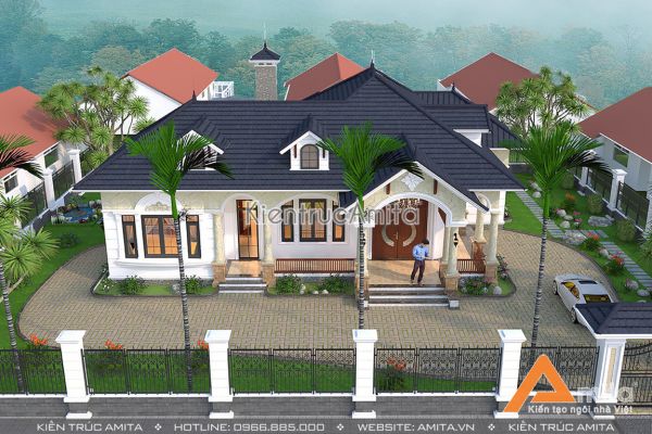 Mẫu biệt thự vườn 1 tầng đơn giản (CĐT: ông Châu - Thái Nguyên)BT11145