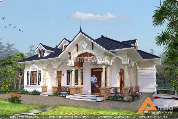 Mẫu biệt thự vườn 1 tầng đơn giản (CĐT: ông Châu - Thái Nguyên)BT11145