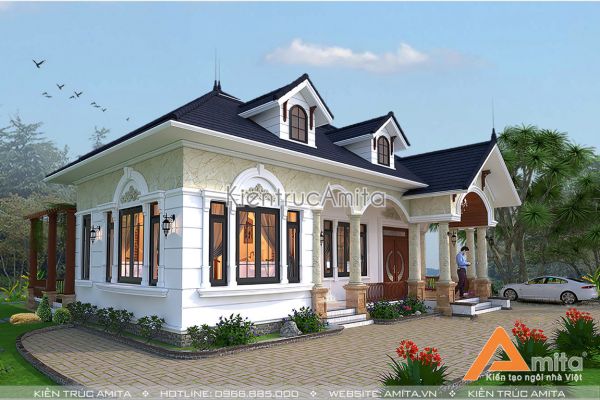 Mẫu biệt thự vườn 1 tầng đơn giản (CĐT: ông Châu - Thái Nguyên)BT11145