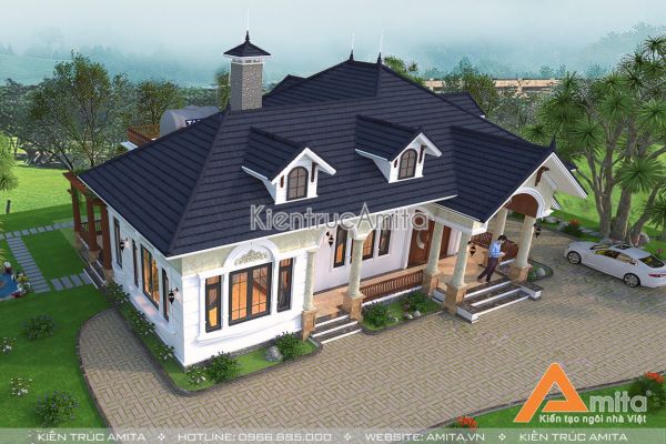 Mẫu biệt thự vườn 1 tầng đơn giản (CĐT: ông Châu - Thái Nguyên)BT11145