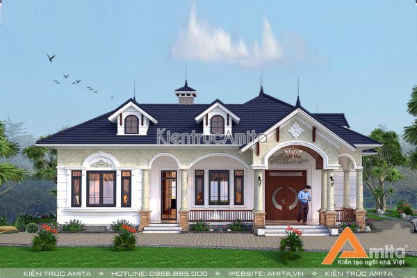 Mẫu biệt thự vườn 1 tầng đơn giản (CĐT: ông Châu - Thái Nguyên)BT11145