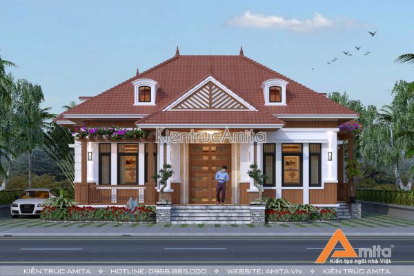 Thiết kế biệt thự vườn 1 tầng đẹp  (CĐT: Ông Hiếu - Nghệ An) BT11151