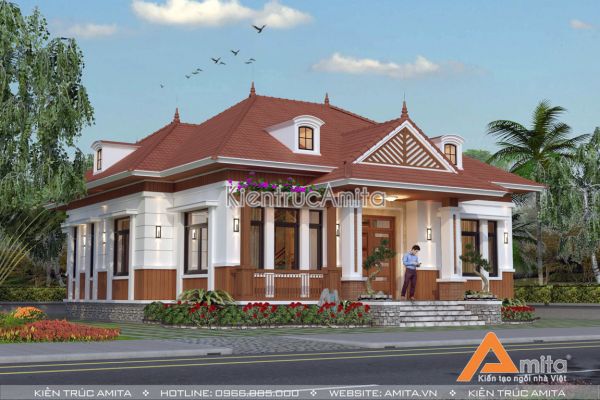 Thiết kế biệt thự vườn 1 tầng đẹp  (CĐT: Ông Hiếu - Nghệ An) BT11151