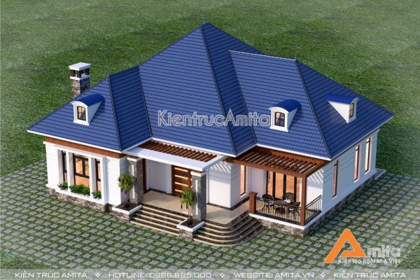Mẫu biệt thự 1 tầng mái Thái đẹp (CĐT: Bà Hiền - Bắc Ninh) BT11223