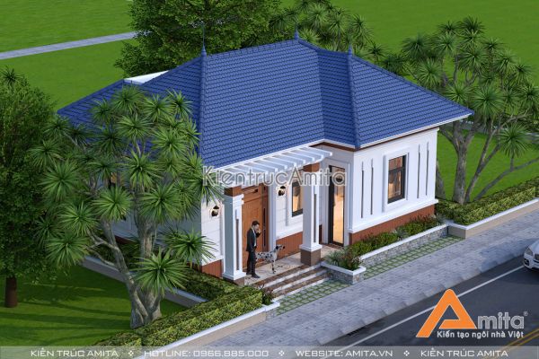 Thiết kế mẫu nhà 1 tầng 2 phòng ngủ tiện nghi BT11247