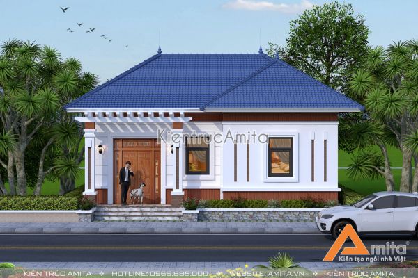 Thiết kế mẫu nhà 1 tầng 2 phòng ngủ tiện nghi BT11247