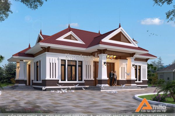 Khám phá mẫu thiết kế biệt thự vườn 1 tầng có không gian tuyệt vời BT11308 