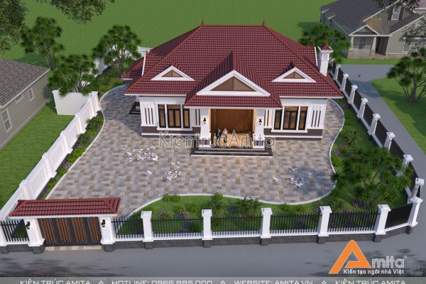 Khám phá mẫu thiết kế biệt thự vườn 1 tầng có không gian tuyệt vời BT11308 