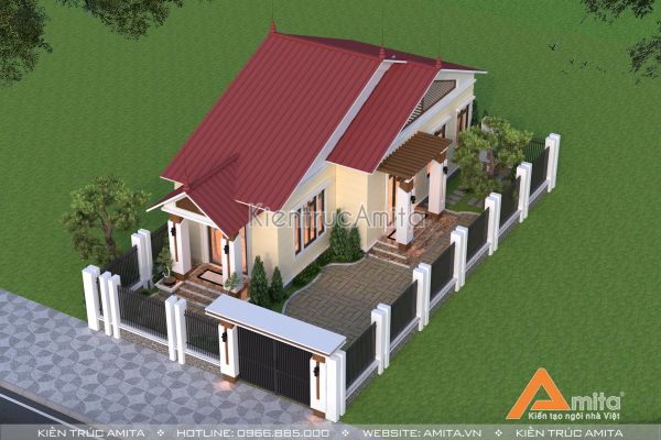 Mẫu nhà cấp 4 đẹp dưới 300 triệu (CĐT: Ông Dũng - Bắc Ninh) BT11309