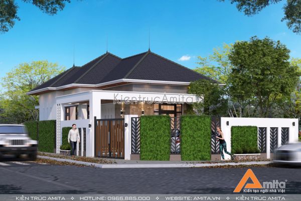 Mẫu nhà cấp 4 hiện đại mái Thái đẹp tại Nghệ An BT11343