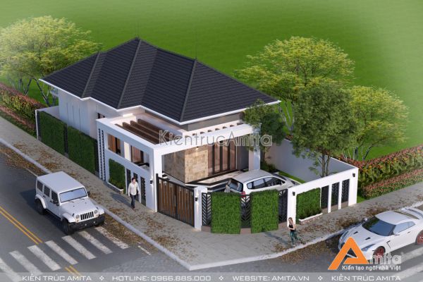 Mẫu nhà cấp 4 hiện đại mái Thái đẹp tại Nghệ An BT11343