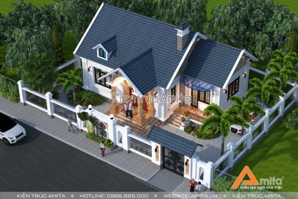 Mẫu biệt thự mini 1 tầng mái thái (CĐT:Anh Lực - Đồng Nai) BT12072