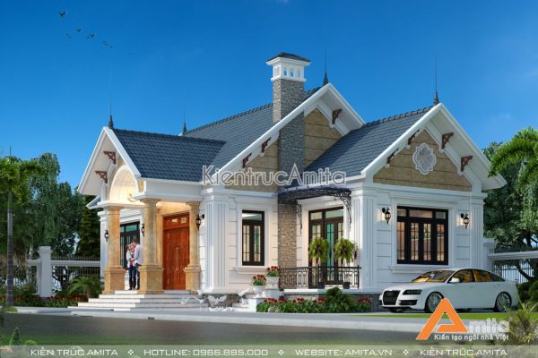 Mẫu biệt thự mini 1 tầng mái thái (CĐT:Anh Lực - Đồng Nai) BT12072