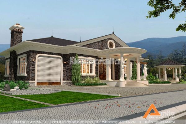 Mẫu biệt thự vườn 1 tầng 4 phòng ngủ (CĐT:Ông Lâm - Đà Lạt) BT12074