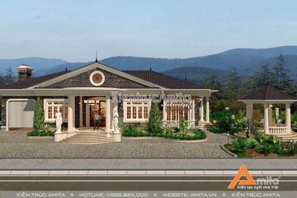 Mẫu biệt thự vườn 1 tầng 4 phòng ngủ (CĐT:Ông Lâm - Đà Lạt) BT12074