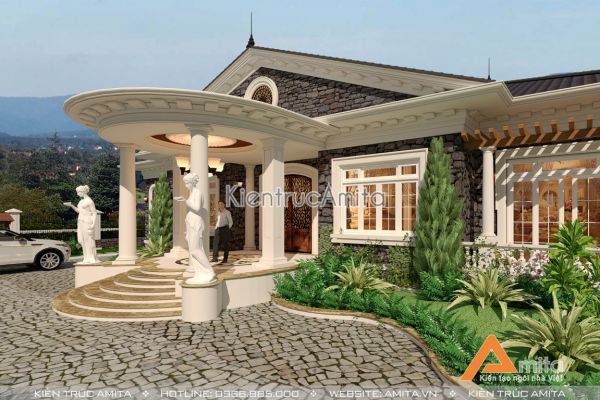 Mẫu biệt thự vườn 1 tầng 4 phòng ngủ (CĐT:Ông Lâm - Đà Lạt) BT12074