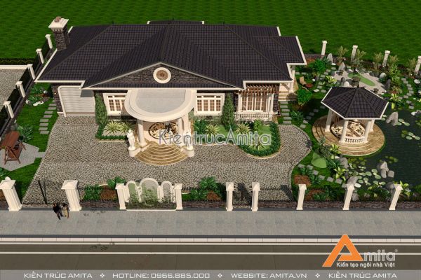 Mẫu biệt thự vườn 1 tầng 4 phòng ngủ (CĐT:Ông Lâm - Đà Lạt) BT12074