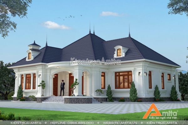 Biệt thự 1 tầng mái Thái 3 phòng ngủ (CĐT:Ông Thành - Phú Thọ) BT12215