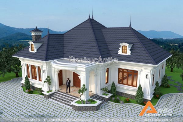 Biệt thự 1 tầng mái Thái 3 phòng ngủ (CĐT:Ông Thành - Phú Thọ) BT12215