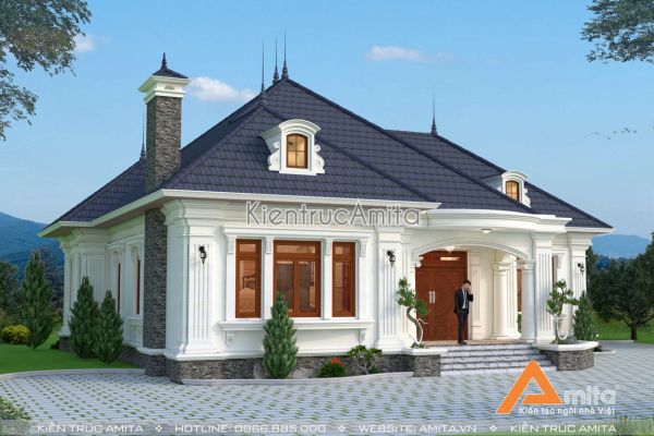 Biệt thự 1 tầng mái Thái 3 phòng ngủ (CĐT:Ông Thành - Phú Thọ) BT12215