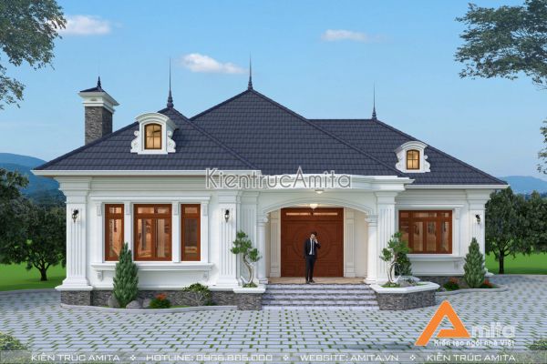 Biệt thự 1 tầng mái Thái 3 phòng ngủ (CĐT:Ông Thành - Phú Thọ) BT12215