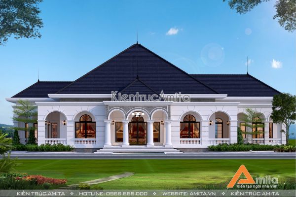 Mẫu biệt thự nhà vườn 1 tầng đẹp tại Hải Dương BT12222