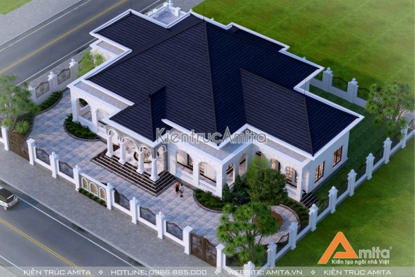 Mẫu biệt thự nhà vườn 1 tầng đẹp tại Hải Dương BT12222