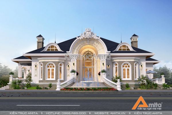 Xu hướng thiết kế biệt thự vườn 1 tầng tân cổ điển năm 2020