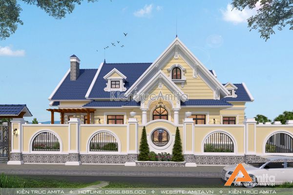 Chiêm ngưỡng vẻ đẹp trong mẫu biệt thự vườn 1 tầng mái thái BT12318