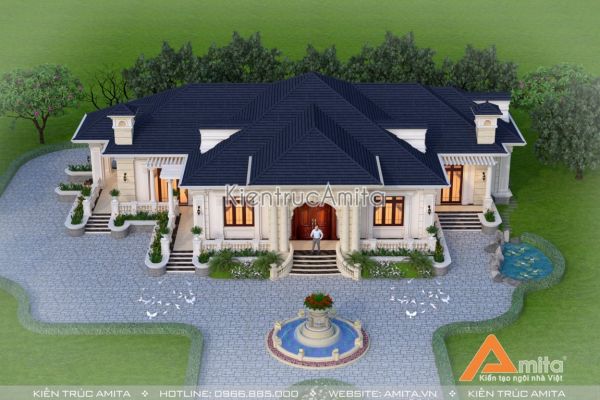 Mẫu nhà 1 tầng tân cổ điển đẹp tại Yên Bái BT12330