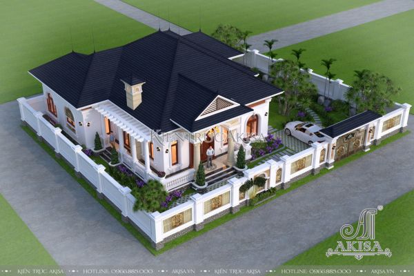 Biệt thự nhà vườn 1 tầng đẹp mặt tiền 14m tại Quảng Bình BT12342