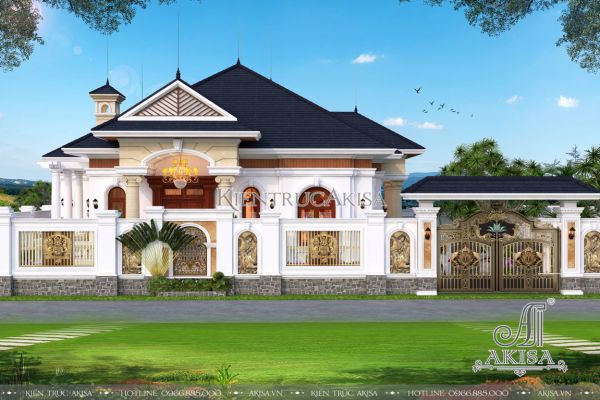 Biệt thự nhà vườn 1 tầng đẹp mặt tiền 14m tại Quảng Bình BT12342