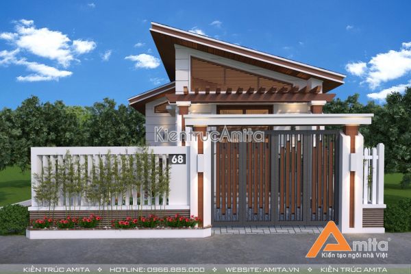 Mẫu nhà cấp 4 hiện đại đẹp (CĐT: bà Liên - Hưng Yên) KT11100