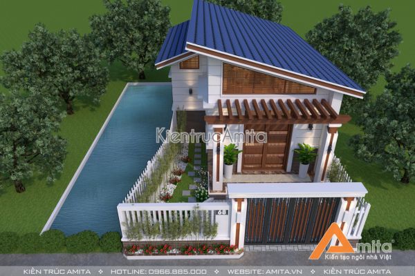 Mẫu nhà cấp 4 hiện đại đẹp (CĐT: bà Liên - Hưng Yên) KT11100