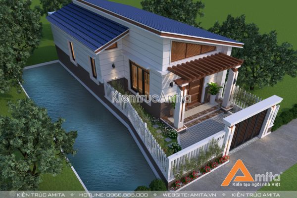 Mẫu nhà cấp 4 hiện đại đẹp (CĐT: bà Liên - Hưng Yên) KT11100