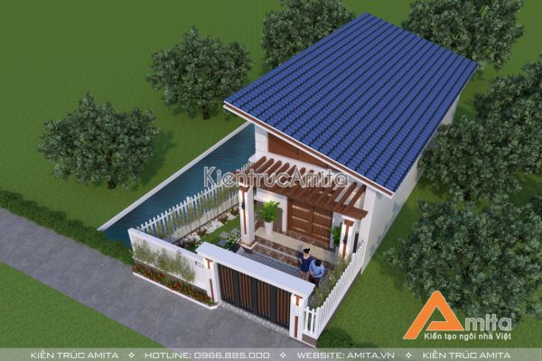 Mẫu nhà cấp 4 hiện đại đẹp (CĐT: bà Liên - Hưng Yên) KT11100